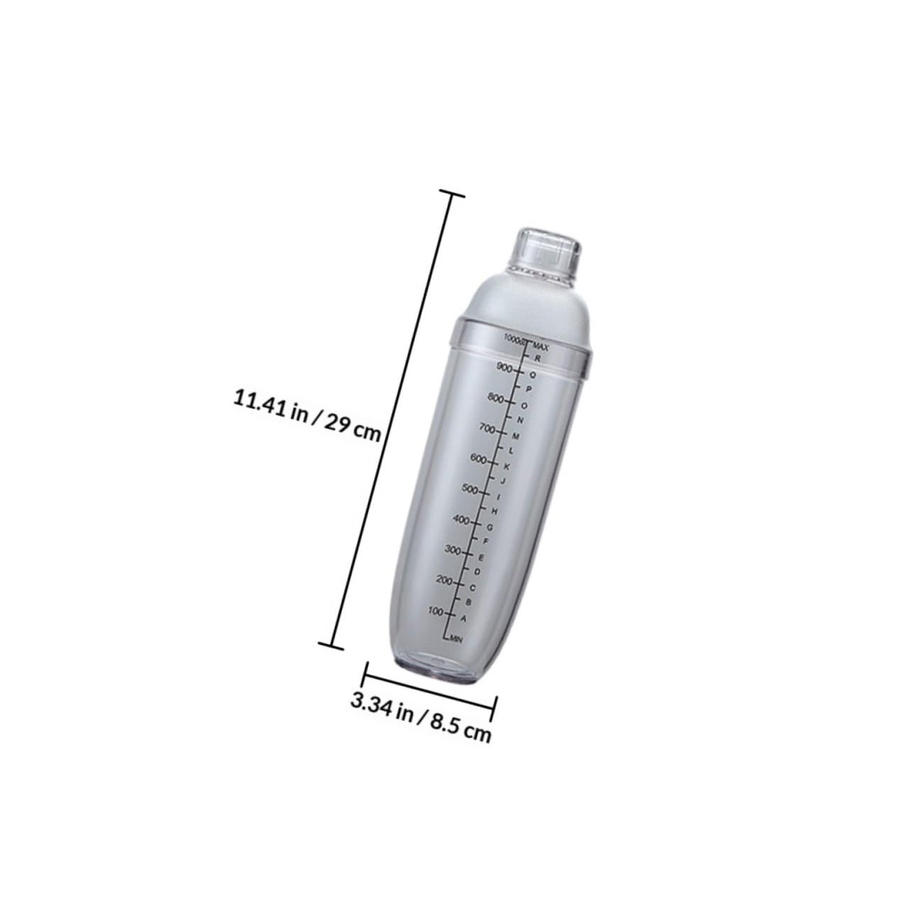 BESPORTBLE Shaker à Cocktail en Plastique 5 Pièces avec Graduation, Couvercle Étanche, Capacité 350-1000 Ml, Mélangeur Professionnel pour Bar et Maison, Ustensile Cocktail Pratique