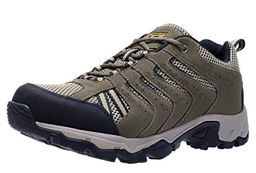 Preisvergleich Produktbild CAMEL CROWN Wanderschuhe Trekkingschuhe Herren Wanderhalbschuhe Atmungsaktive rutschfeste Turnschuhe Freizeit Walkingschuhe Outdoorschuhe, 44.5 EU, Khaki