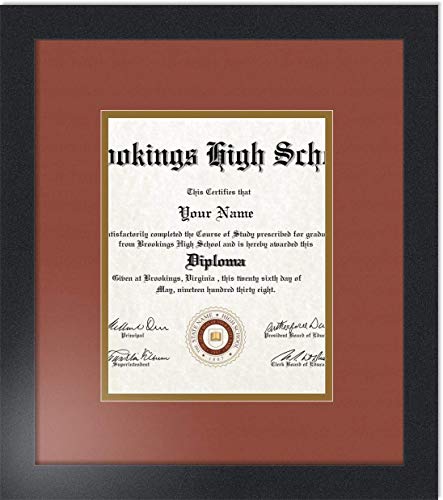 ArtToFrames Diploma Frame. 1-8x10 Opening. (Cut .25" Smaller) Satin Black Frame