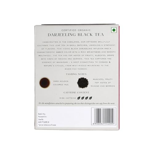 Image of Makaibari Darjeeling Black Tea, Organic Loose Leaf Bulk Pack, 250g (8.81oz, ~125 Cups) | USDA Organic Single-Estate Black Tea from World's First Certified Organic Tea Garden - Biodynamic, Caffeinated, Champagne of Teas