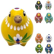 Decorative Clay Bird Figurines Hand-Painted Folk Art Design Collectible Smal Figurines Holiday Birthday Couples Friend Unique Gift Idea Decorative Home Art Table Bring Yellow