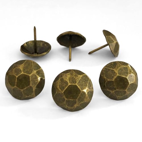 60PCS Large Round 1-inch Antique Brass Upholstery Tacks,D25mmxL25mm QG