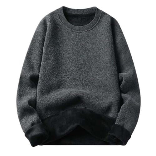 Pull tricoté à col rond pour homme en laine noble authentique