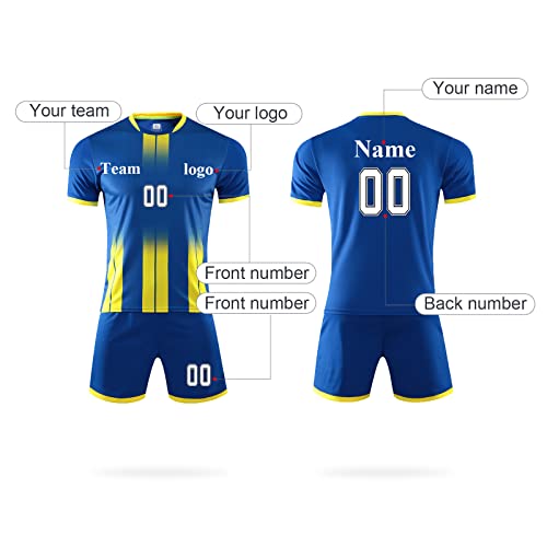 LAIFU Personalized Soccer Jerseys for Men Women Kids Adults Custom Soccer Shirt and Shorts with Name number logo