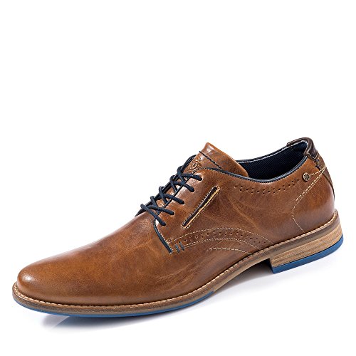 BULLBOXER Herren Schnürhalbschuhe 773K25263, Männer Businessschuh,Halbschuh,Schnürschuh,Schnürer,Business-Schuh,Anzugschuh,Office,Büro,Cognac,42 EU Cover