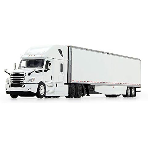 First Gear 1/64 Scale Diecast Collectible White/White Freightliner New Cascadia High-Roof Sleeper with 53' Utility Trailer with Skirts (60-0744) Cover