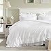 Cupocupa White Queen Comforter Set, 3Pcs Ruffle Comforters Queen/Full Size Farmhouse Bedding Sets with Comforter, Lightweight Fluffy Soft Shabby Chic Bedding Comforter Sets