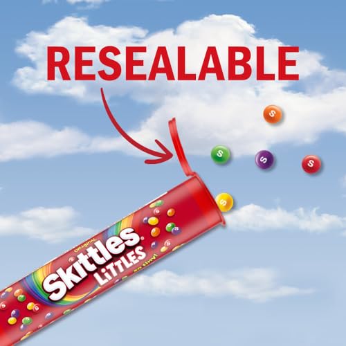 SKITTLES Littles Originals Rainbow Mini Chewy Candy Bulk, 24 Ct, 45.6 Oz | Share size bulk candy mini chewy candy snacks, 24 mega tubes office candy, bite size candy gelain and gluten free, kosher - image 3