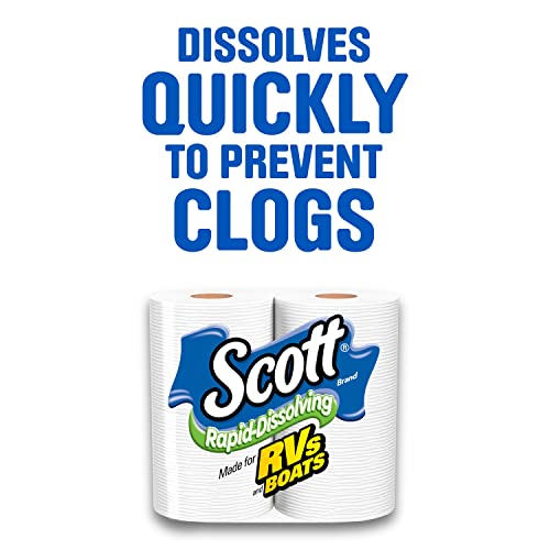 Scott Rapid-Dissolving Toilet Paper, 48 Double Rolls (6 Packs Of 8) = 96 Regular Rolls, 231 Sheets Per Rolls #TOP2