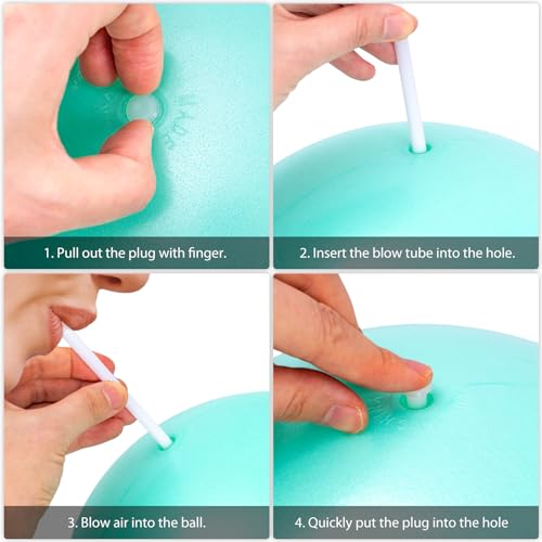 Cikyner Bola de Pilates macia, pequena bola de exercício 23-25 cm mini bola de ginástica com canudo