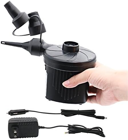 ASIJIA Electric Air Pump Quick-Fill Portable Inflator Deflator Air Mattress Pump for Inflatable Bed Kayaks Swimming Pools Floats Rafts Boats Toys,DC 12V/230V 50 W