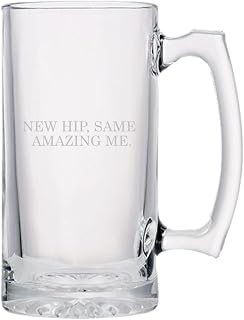 Hip Replacement Gift - Hip Surgery Beer Mug - Hip Joint Surgery - Get Well Gift - Recovery Gift - New Hip Same Amazing Me