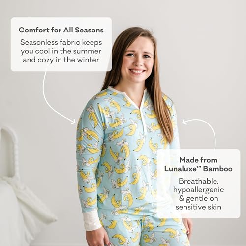 Image of Little Sleepies Womens Pajama Top, Viscose from Bamboo, Henley Button Up Nursing PJs, Family Matching Pajamas for Women Set