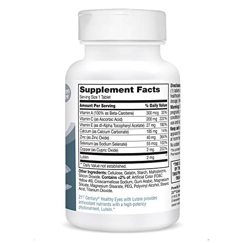 21st Century Healthy Eyes with Lutein Tablets, 60 Count, White (27452) - Thumbnail 4