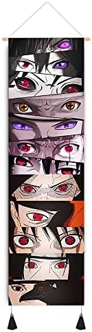 MayMay Wall Tapestry Anime Characters eyes Hanging Poster Canvas Wall Art Painting, Wall Hanging Poster with 2 Tassels and Wooden Hanging Rod