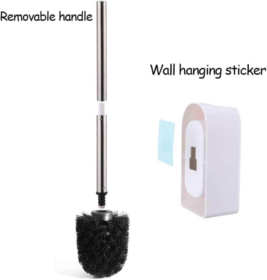 toilet brush sets, Wall-mounted type Simple and Holder with Stainless Steel Handle for Bathroom Storage Cleaning practical(Gray)