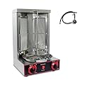 FOODIZIO Shawarma Machine | Doner Kebab Grill Machine 220v Gyro Rotisserie | Propane Gas Vertical Broiler Shwarma Machine with 2 Burners Stainless Steel for Restaurant, Home Kitchen & Commercial Usage