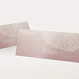 sendmoments Tischkarten Konfirmation personalisiert, Pusteblume, 200er Set Klappkarten, einzeln individualisiert mit den Namen der Gäste, Tischdeko, Wahl aus 3 hochwertigen Papiersorten