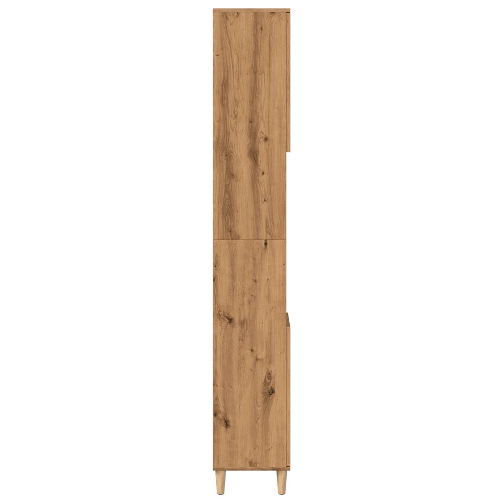vidaXL Armario de baño Madera contrachapada Roble Artisan 30x30x190 cm