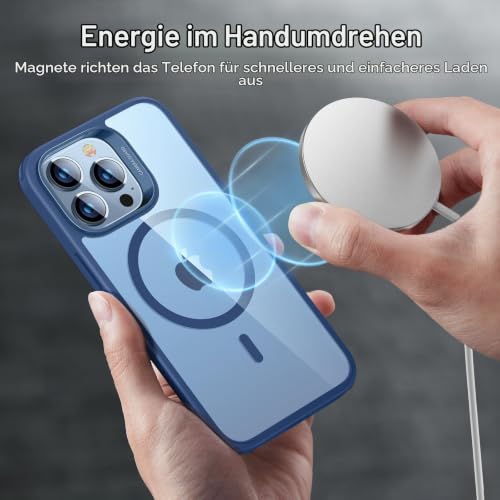 ESR für iPhone 13 Pro Hülle für MagSafe, Vergilbungsschutz, Klares Blau – Ansicht 4