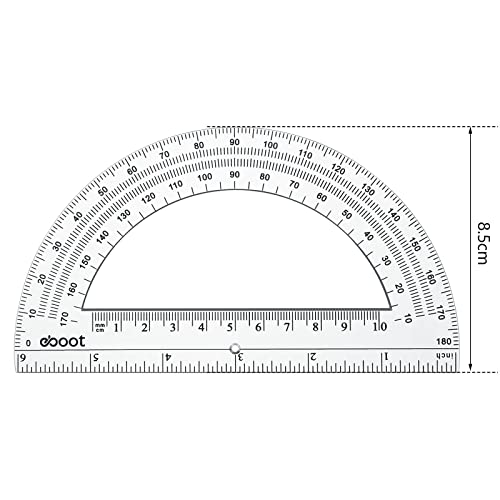 eboot 24 pack plastic protractors math protractor 180 degrees 6 inch clear