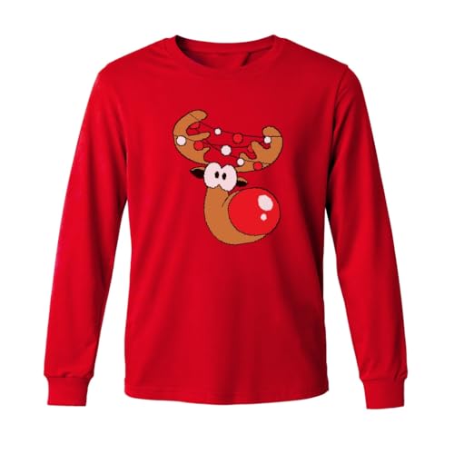 Tstars Merry Swishmas Basketball Christmas Long Sleeve Shirt Kids Youth, Red Nose/Red, 4T