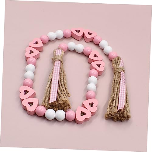 Guirnalda de cuentas de madera rosa de San Valentín ideal para decorar bodas románticas 5