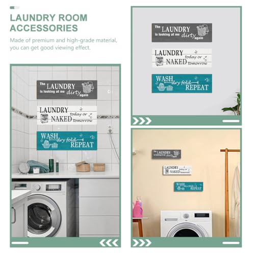 Letreros de Lavandería de Pared Rústicos para Decoración de Cuarto de Colada 8