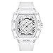Produktbild rorios Durchsichtig Tonneau Armbanduhren für Herren Analog Quarz Herrenuhren Mode Silikon Uhr Leuchtend Datum Kalender Uhr für Männer Weiß