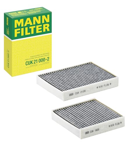 MANN FILTER CUK 21 000 2 Filtro de aire de cabina   Filtro de Polen con Carbón activado   (set de 2) para Automóviles + Vehículos de transporte