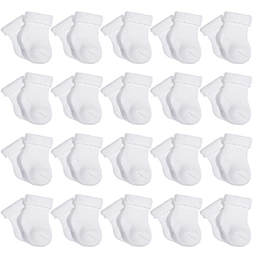 Janmercy 20 Pair Preemie Socks Baby Boy Girls Newborn Premature Terry Cotton Socks for Unisex Baby
