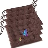 SRHMYJJ Dining Chair Cushion Chair Pads Velvet Dining Chair Cushions with Ties Non-Slip Indoor Rever