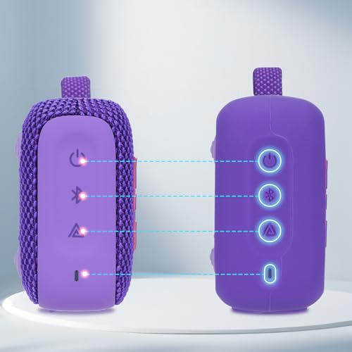 Lebakort Silikonhülle Tragetasche Case für JBL Go 4 Tragbare -Lautsprecher mit einem Karabiner