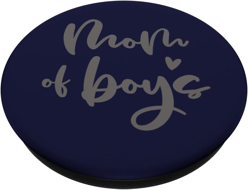 Light Gray Navy Blue Mom of Boys PopSockets Adhesive PopGrip image 2