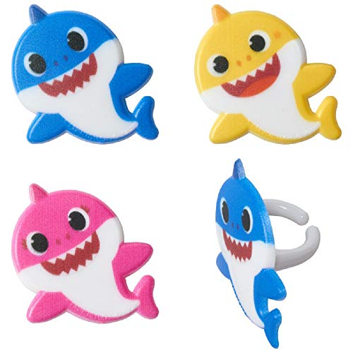 Baby Shark Cupcake Toppers Rings Cake Topper Package Of 24 From Blue Fox Baking #TOP3