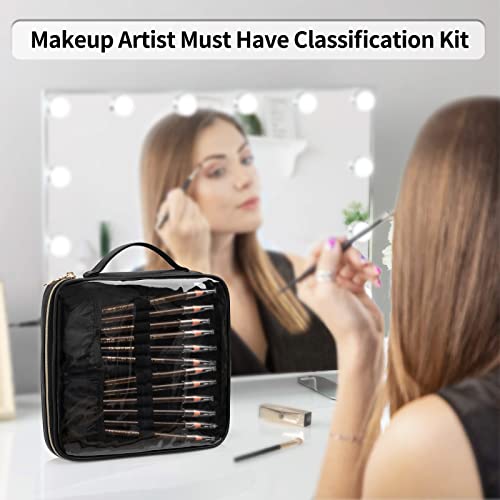 Cubetastic 48 Slots Clear Makeup Organizer Bag For Eyebrow Pencil/Lip Liner/Eyeliner, Professional Transparent Cosmetic Storage Case For Makeup Artist, Makeup Brush Holder #TOP4