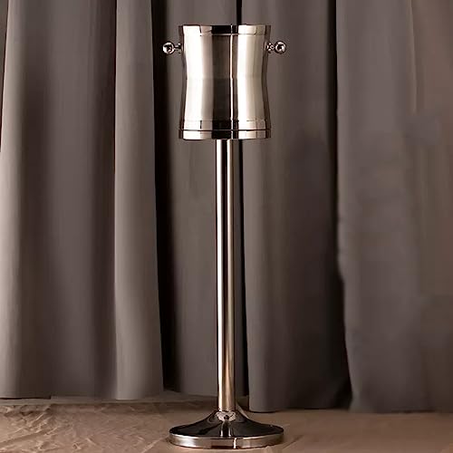 Seau à glace double paroi en acier inoxydable avec support, idéal pour l'intérieur ou l'extérieur, parfait pour les fêtes et les festivals, capacité de 4 l
