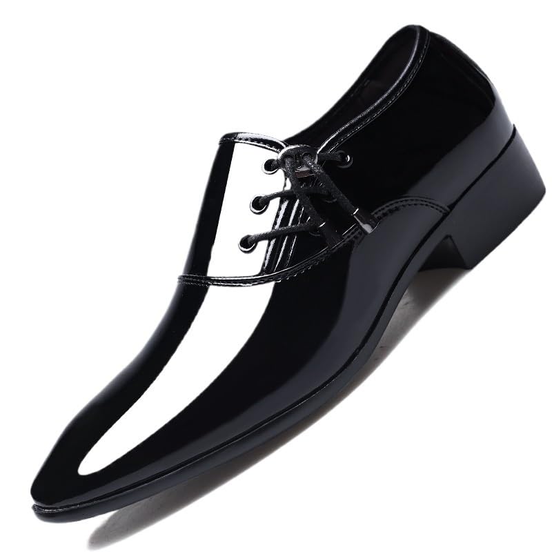 Men Pointed Toe Lether Shoes Man Business Formal Shoes Male Glossy Casual Wedding Party New Business Shoes - Main Image
