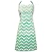 DII Cotton Ombre Chevron Women Kitchen Apron with Pocket and Extra Long Ties, 33 x 28", Cute Fashion Apron for Cooking, Baking, Gardening, Crafting, BBQ-Aqua