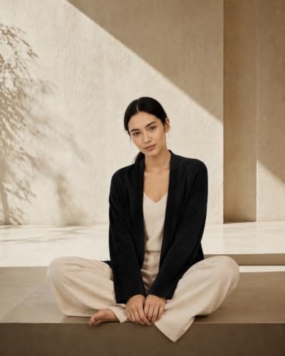 Image of State Cashmere Lightweight Mid-Thigh Cashmere Cardigan 100% Pure Cashmere Sweater Cashmere Wraps for Women