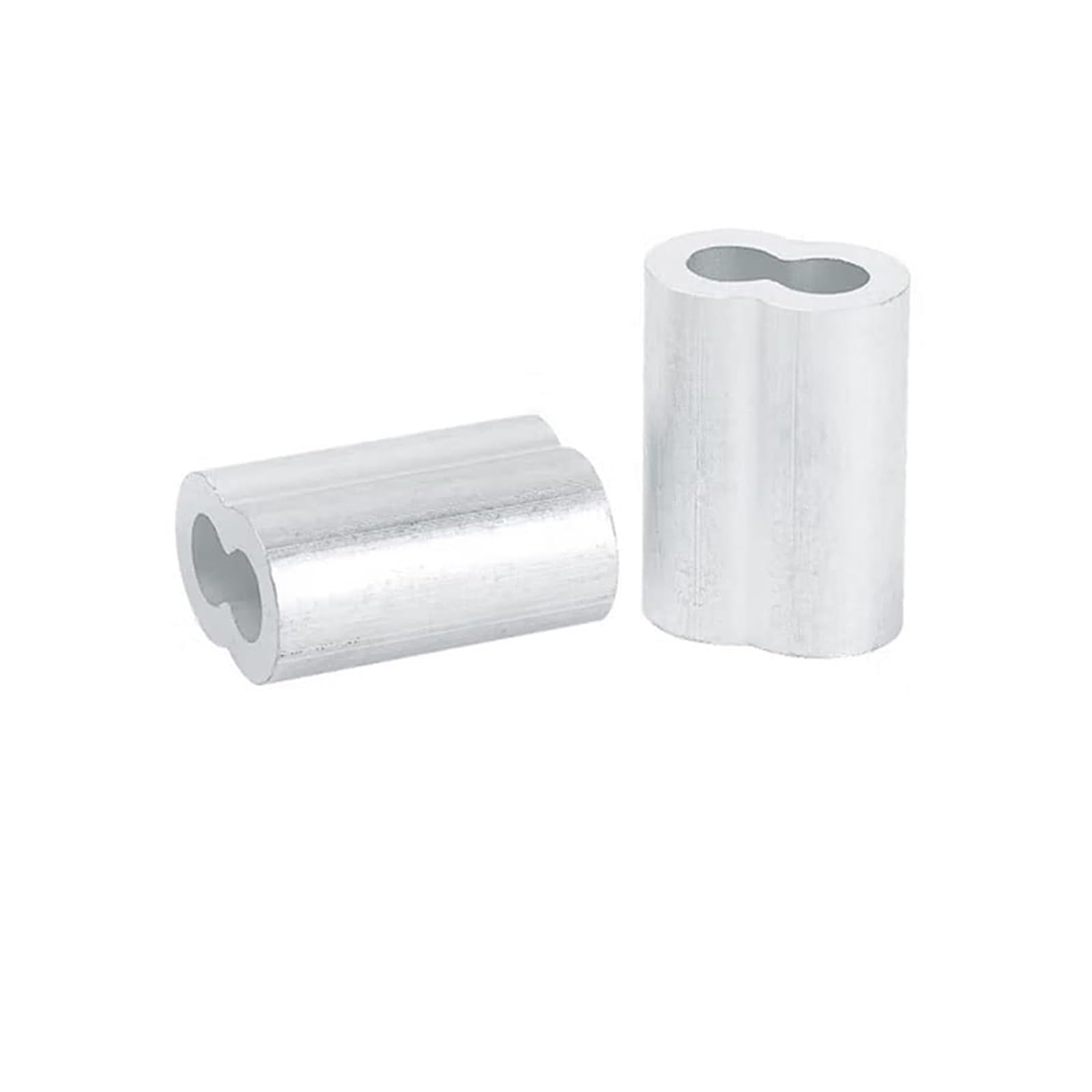 Clip con manicotto a crimpare in alluminio, Manicotti for crimpatura cavi in ​​alluminio a doppio foro, forma 8, terminali for cavi da M1 a M12, argento(M2.5)