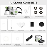 Fence Paint Sprayer 800W, Huepar Tools Electric HVLP Paint Spray Gun, 4 Nozzles, 9.84ft Hose, 3 Patterns, Adjustable Spray, 1300ML Detachable Container, Electric Spray Gun for Indoor & Outdoor - Image 9