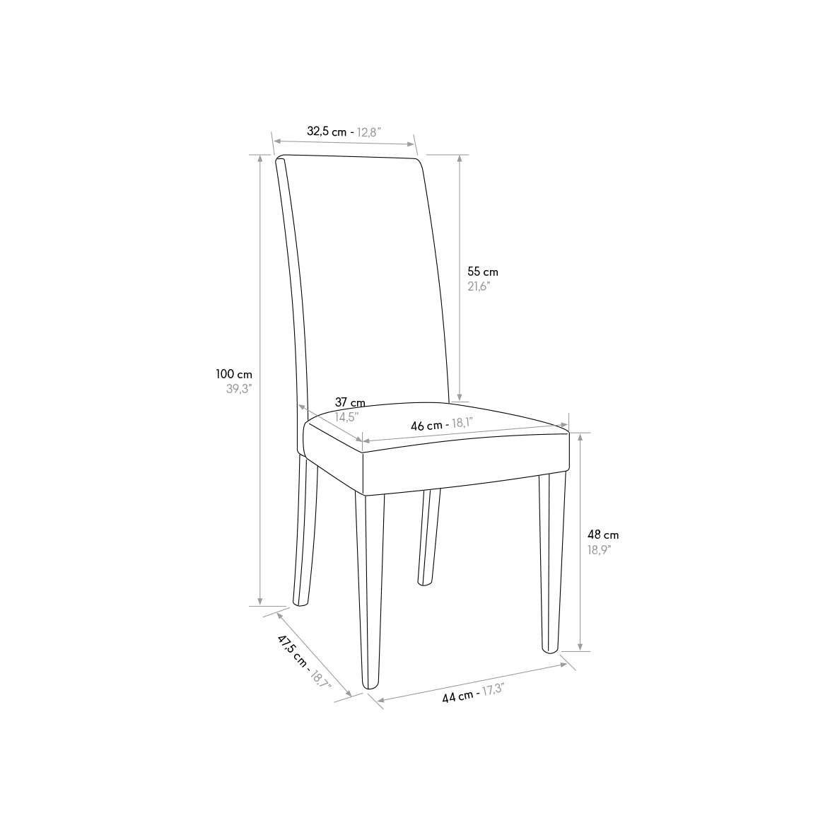 PAZZO DESIGN Sedia Andrea, Tortora, Set Da 2 Sedie, Ecopelle, Gambe Legno, Cucina, Sala Da Pranzo - id_1922