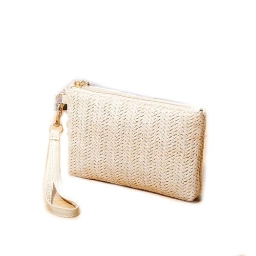 Women's Long Wallet Simple Straw Bag Coin Money Card Organizer Purse Handbag Large Capacity Portable Phone Pouch