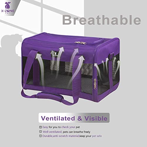 X-Zone Pet Cat Carrier Pet Carrier Portable Kitten Carrier For Small Medium Cats Under 25 Lbs,Cat Carrying Case With Removable Fleece Pad,Airline Approved Soft Sided Pet Travel Carrier #TOP3