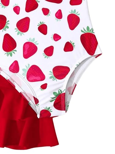Floerns Toddler Girl's 2 Piece Bikini Sets One Piece Swimsuit with Beach Skirts4