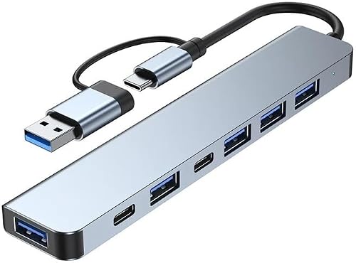 7-in-1 USB-C Multiport Hub Compatible with MacBook Dell HP Lenovo ASUS USB 3.0 Splitter Adapter