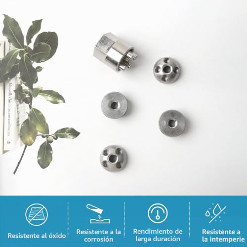 Miniatura 3 de Juego De 4 Tuercas Y 1 Candado M6 De 4 Agujeros, Antirrobo, De Acero Inoxidable, Antirrobo, Tuercas De Seguridad Para Tienda De Techo, Portabicicletas, Sistema Solar