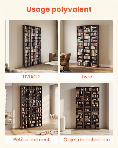 VEVOR Bibliothèque Étagère Meuble de Rangement Multimédia 12 Niveaux - vue 9