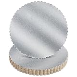 Juvale 10-Inch Scalloped Silver Cake Boards - 10 in, 12-Pack - Silver Decorative Cake Rounds & Cardboard Bases - Foil Platter